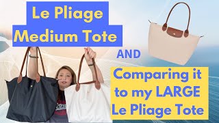 👜🎉 My New Longchamp Medium Le Pliage Tote  Medium vs Large 👜🎉 [upl. by Oxley]