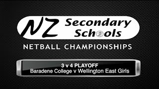 NZ Secondary Schools 3v4 Playoff 2013  Baradene College v Wellington East Girls [upl. by Daly159]