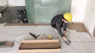 SPC Stone plastic lock floor installation [upl. by Porche]