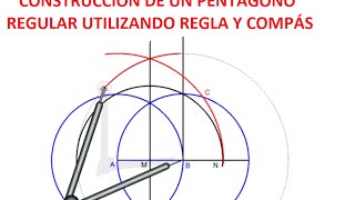 COMO CONSTRUIR UN PENTAGONO REGULAR CON REGLA Y COMPAS [upl. by Muhammad]