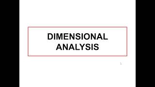 dimensional analysis 01 [upl. by Jacey]