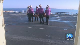 Navy Ship Salute USS Wasp crew shows how to transport patient in emergency [upl. by Annirak]