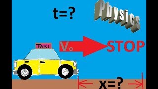 Car coasting to a stop Find distance and time Chaffey College Kinematics Physics 44 [upl. by Vassell]