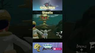 SHALPHA STEELIX shorts pokemon shiny alpha hisui steelix onix [upl. by Laresa]