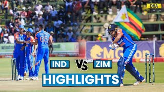 India Vs Zimbabwe Highlights 3rd T20 Shubman Gill Scores Fifty IND Beat ZIM By 23 Runs IND Vs ZIM [upl. by Sanderson]