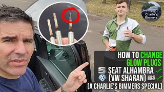 how to change glow plugs on a Seat Alhambra or VW Sharan [upl. by Yaner]