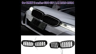 LED White Light Black Front Bumper Kidney Grill Grilles for BMW 5 Series G30 G38 G31 Facelift 2023 [upl. by Natsirhc]