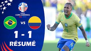 Brésil contre Colombie 11 Résumé et buts  Copa América 2024™ [upl. by Carolynn]