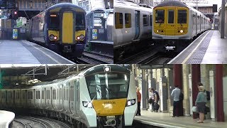 Thameslink Classes 319 377 amp 700 Trains Switching Power Supply at Farringdon amp City Thameslink [upl. by Barina]