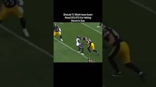 NFL Steelers TJ Watt was fined 11473 for hitting Ravens WR Zay Flowers in the mouth on this play [upl. by Dickie]