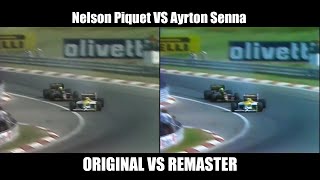 F1 1986 Nelson Piquet Vs Ayrton Senna quotHungarian Grand Prixquot REMASTER [upl. by Drawde713]