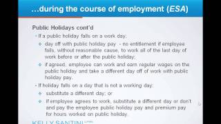 Employment Standards Act  Employment Law 101wmv [upl. by Ahsienaj]