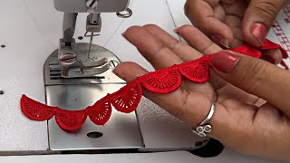 Using This Red Lace Making A beautiful Design  Tailor Love  Sewing Tips And Tricks Episode202 [upl. by Kelsi639]