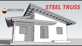 SKILLION ROOF DESIGN in STEEL TRUSS [upl. by Elson]