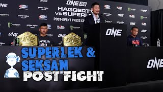 Superlek and Seksan ONE 168 post fight press conference  ONE Championship [upl. by Ursi]