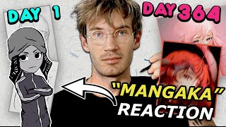 Mangaquot Artist REACTS to PewDiePies Art Progress [upl. by Zoara764]