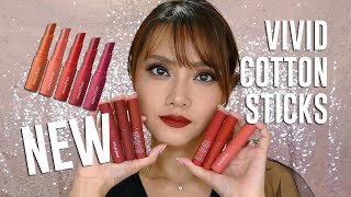 Innisfree Vivid Cotton Sticks Matte Autumn quotMuteralquot Lipstick Swatches and Review [upl. by Secnarfyram]