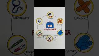 World First aid day drawing  first aid kit drawing  first aid box drawing first aid chart shorts [upl. by Ariella641]