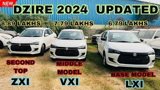 Dzire Facelift 2024 Base Model Lxi vs Vxi vs Zxi  Dzire Facelift 2024 Price  Features [upl. by Paola]