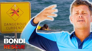 Bondi Lifeguard Nearly Drowns Saving Swimmers [upl. by Enyrb743]