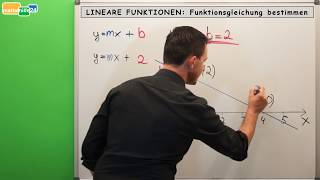 Lineare Funktionen Funktionsgleichung bestimmen  aufstellen  Mathematik [upl. by Lilia]