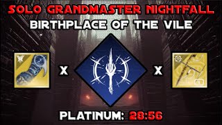 Solo Grandmaster Nightfall  Birthplace of the Vile  Stasis Warlock w Verglas Curve Destiny 2 [upl. by Brighton]