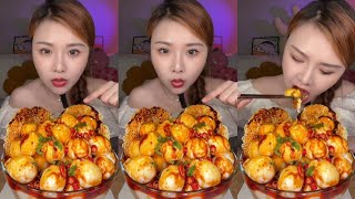 Asmr Mukbang Mie Pedas dan Telur rebus  mukbang spicy noodles and boiled eggs [upl. by Alleciram]