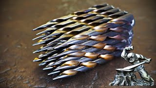 Damascus steel made from slightly worn drillbits [upl. by Ribak]