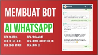 Tutorial Membuat Bot Ai Pada WhatsApp  Resbot Ai [upl. by Enovaj]