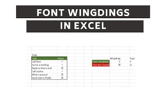 Wingdings Font in Excel [upl. by Hcab]