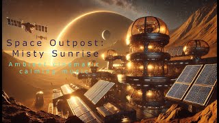 Space outpost sunrise 1 hour of ambient cinematic calming music  Brian Eno style [upl. by Yrtsed80]