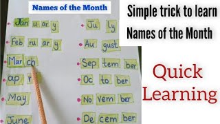 How to learn Names of the month Months of the year learning Months names [upl. by Niliak]