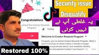 How to recover Tiktok Account disqualified due to security issues Problem Waqas tiktok monitization [upl. by Sapienza]