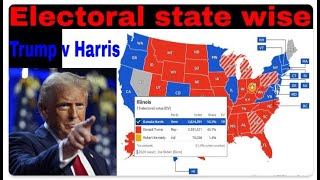 State wise Trump Harris electoral votes [upl. by Jaf]