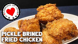 Pickle Juice Brined Chicken  Easy Pickle Brine amp Salt Brined Fried Chicken Recipes Cooking Up Love [upl. by Einhpad]