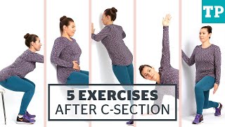 Postpartum Workout 5 exercises for after a Csection [upl. by Sixela328]