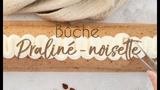 Recette bûche praliné noisettes pour 20 personnes  Glaçage rocher pralin  SCRAPCOOKING® [upl. by Peggie361]