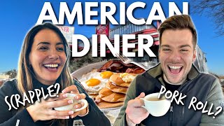 🇬🇧 Brits Try a REAL AMERICAN DINER for the First Time 🇺🇸  PHILLY Series [upl. by Keverian687]