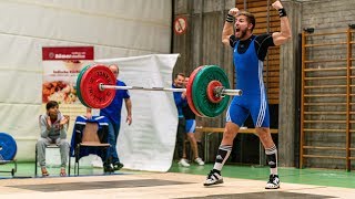 Thomas 100kg Reißen PR 116kg Stoßen  Gewichtheben Oberliga 20191019 [upl. by Anaoy]