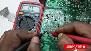 crt tv power supple repairingcrt tv transistor power supply repair crt tv power supply voltage che [upl. by Oehsen453]