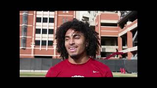 12122023 Oklahoma RB Gavin Sawchuk post practice PreAlamo Bowl [upl. by Dorsman705]