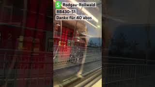 S RodgauRollwald Abfahrt RB430S1➡️RödermarkOberRoden br430 sbahn shorts [upl. by Weslee129]