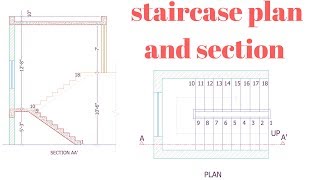 How to Draw Staircase Plan amp Section in AutoCad Hindi [upl. by Hnao844]