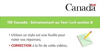 TEFCANADA  Préparation au Test de Compréhension Écrite section B Part 1 [upl. by Leifeste]