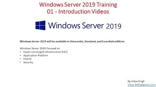 Windows Server 2019 Training  01  Introduction Videos [upl. by Artemis]