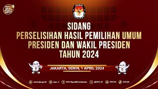 Sidang Perselisihan Hasil Pemilu Presiden amp Wakil Presiden Tahun 2024 1 April 2024 [upl. by Josefina]