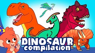 Learn Dinosaurs for Kids  Scary Dinosaur movie Compilation  trex Triceratops  Club Baboo [upl. by Odlanier]