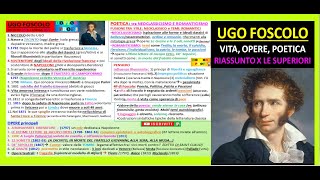 ✅ UGO FOSCOLO riassunto VITA OPERE POETICA x le superiori [upl. by Karia]