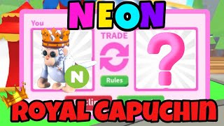 Trading My Neon Royal Capuchin Monkey In Adopt Me Fairground Update 2024 [upl. by Tomkiel171]