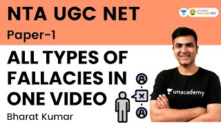 All types of Fallacies in One Video  NTA NET 2022  Bharat Kumar  Lets Crack NTAUGC NET [upl. by Melamie]